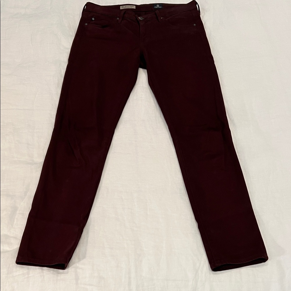 AG Adriano Goldschmied Women's Dark Burgundy Skinny Jeans